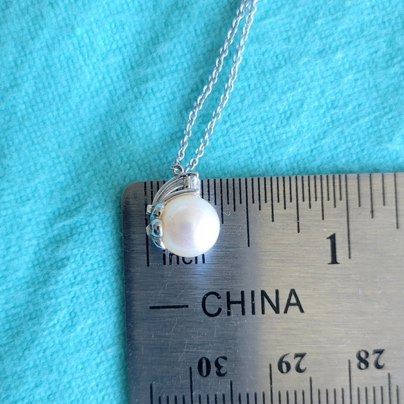 18k pearl diamond necklace - Picture 9 of 10